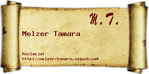 Melzer Tamara névjegykártya